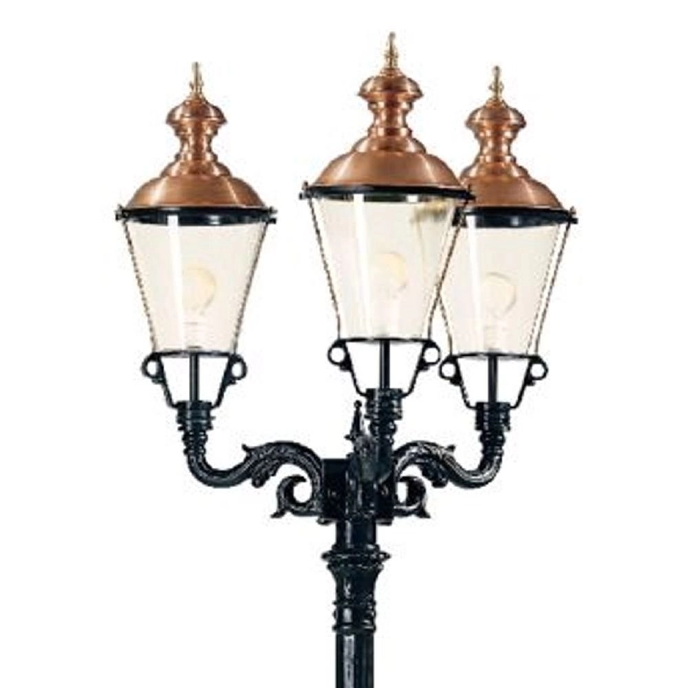 Nostalgische tuinlamp Parijs 3-lichts - zwart KS verlichting 8714732040303