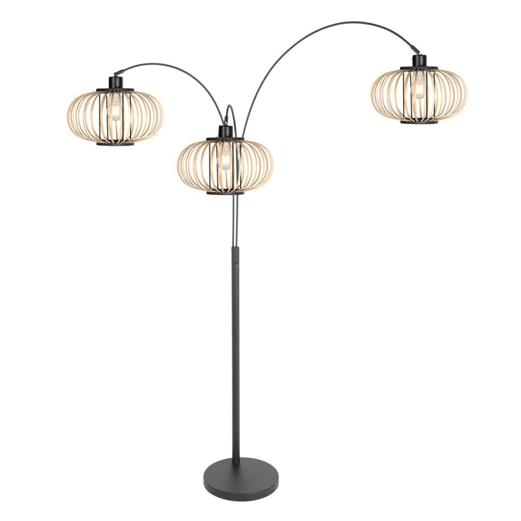 Vloerlamp Sparkled Light met bamboe kappen Steinhauer 8712746182897