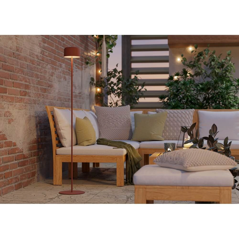 Strakke terraslamp Roccanova solar rood met usb Eglo 9008606355105