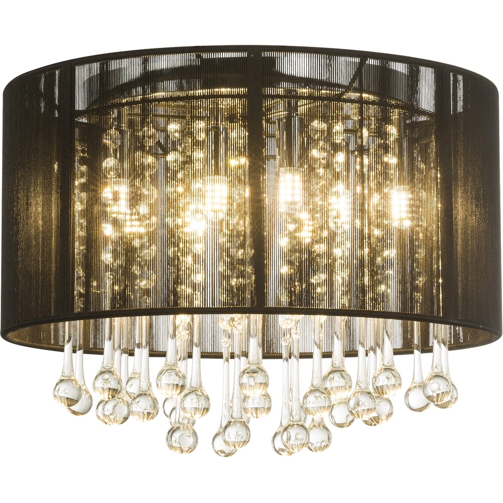 Plafondlamp Bagana kroonluchter met zwarte kap