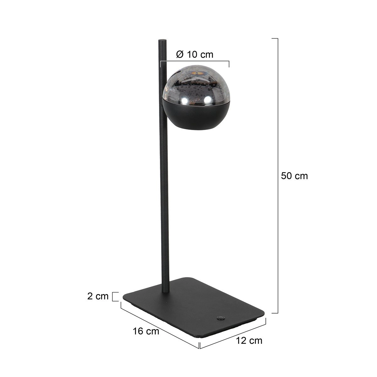Led bureaulamp Belluno zwart met glas - dimbaar Steinhauer 8712746183962