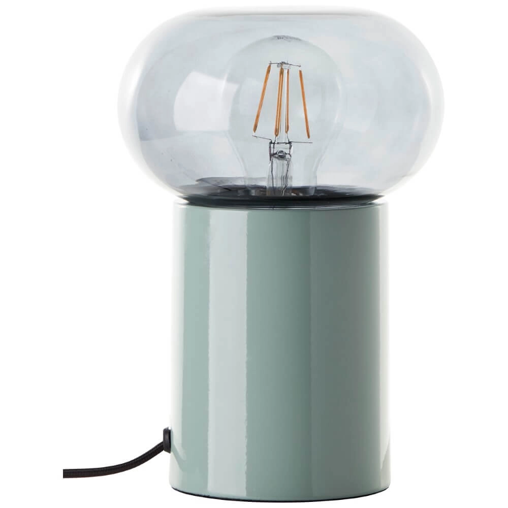 Groene tafellamp Knut met smoke glas Brilliant 4004353430152
