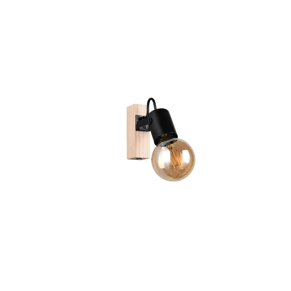 Plafondlamp Lynar zwart met hout Trio 4017807670684