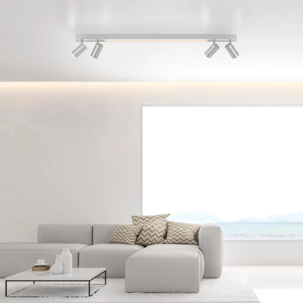 Strakke plafondlamp Pure Lines Spot aluminium Paul Neuhaus 4012248366370