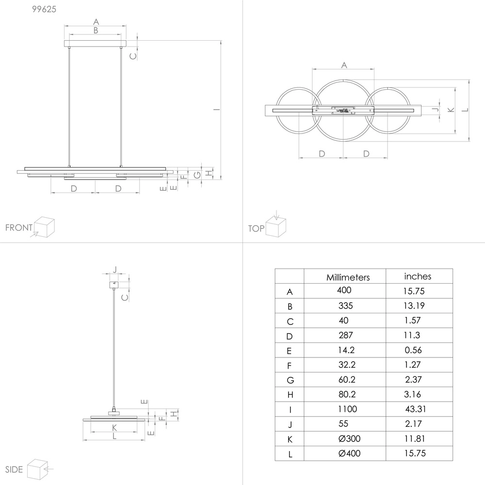 Hanglamp Boyal led - met houtlook Eglo 9008606327218
