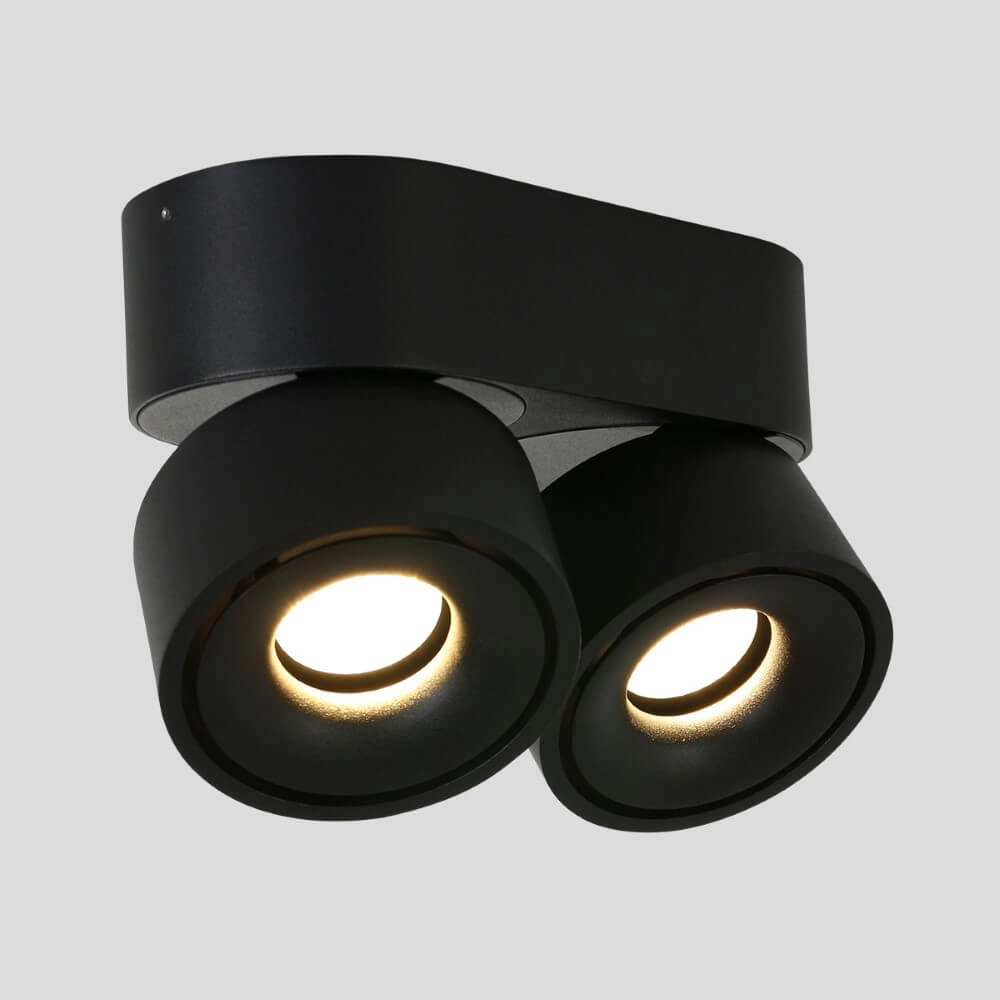 Strakke opbouwspot Fez Black 2-lichts zwart Steinhauer 8712746132502