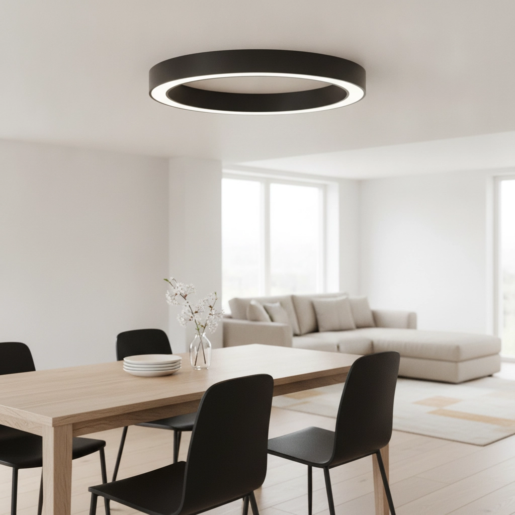 Plafondlamp Morbido zwart Ø 80cm