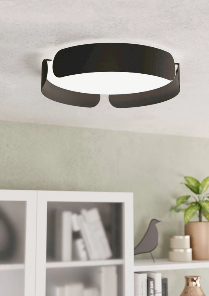 Zwarte plafondlamp Valcasotto Ø 37cm Eglo 9002759996215