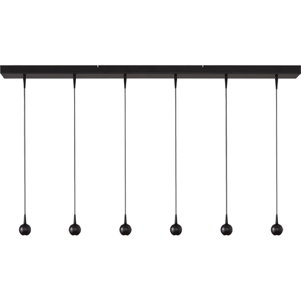 6-lichts hanglamp Talana 130 x 8cm zwart Ø 6cm DTW