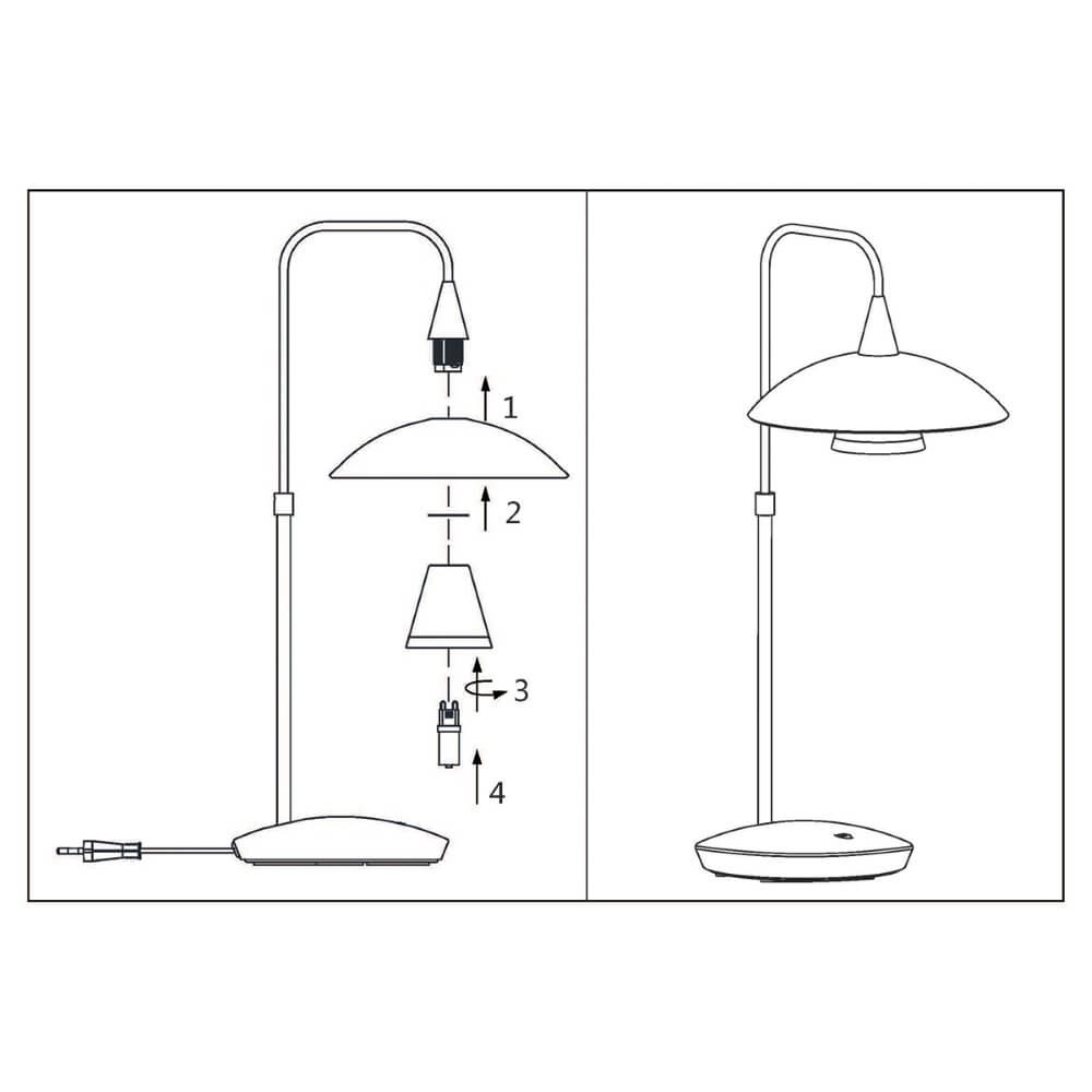 Moderne tafellamp Tallerken metaalgrijs Steinhauer 8712746132021