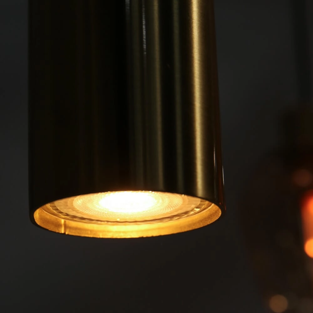 Eettafel hanglamp Reflexion goud met amberglas Steinhauer 8712746172966