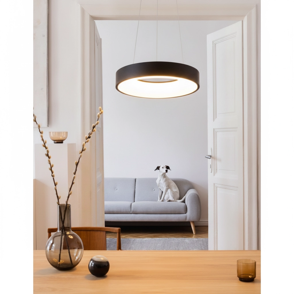 Hanglamp Rando Thin zwart Ø 38cm