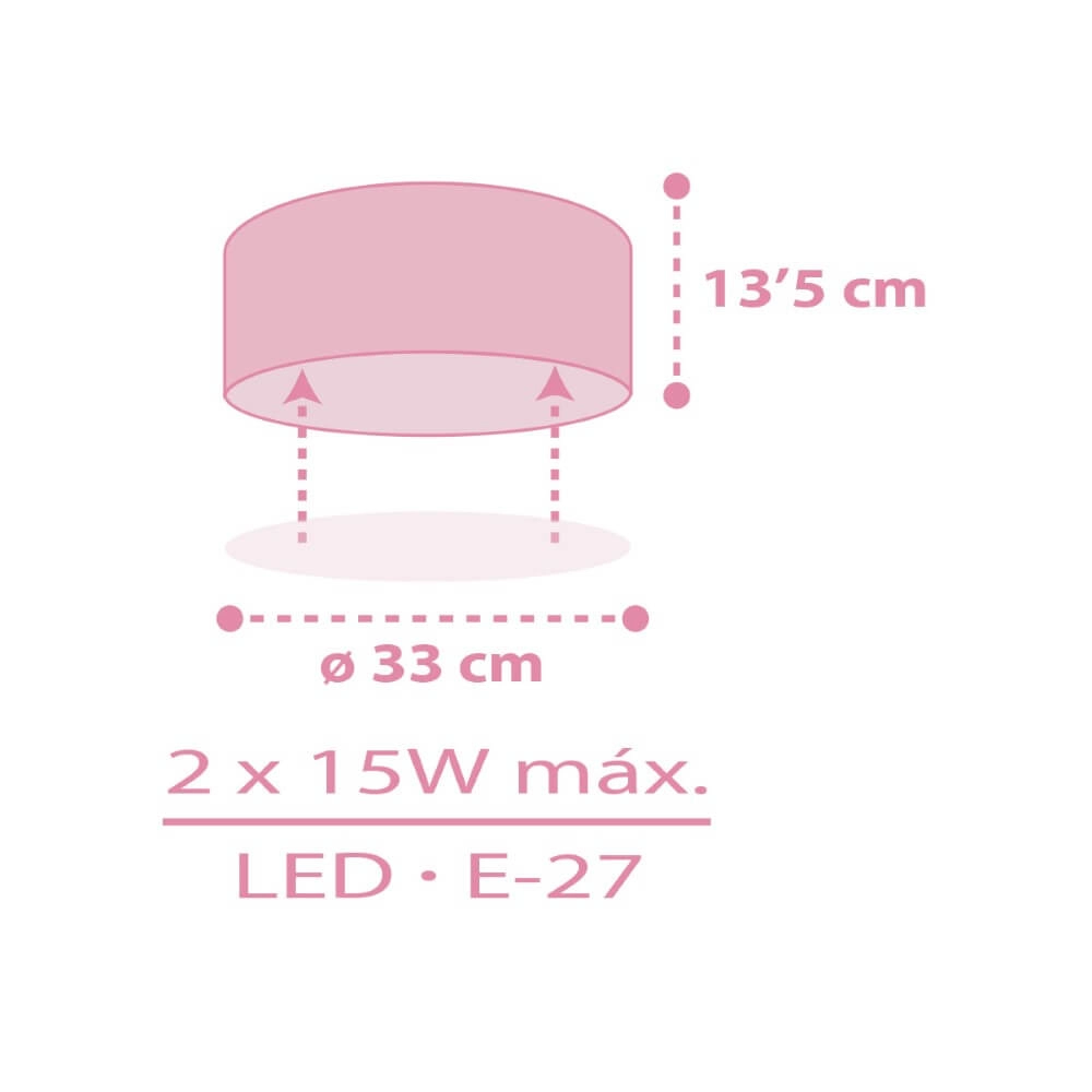 Kinder plafondlamp Color Light Ø 33cm - roze Dalber 8420406003214