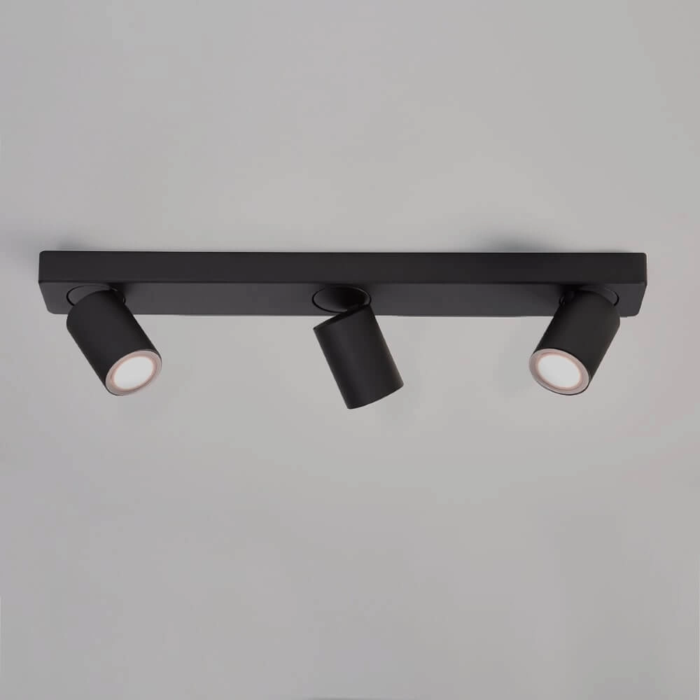 Plafondlamp Moon 3 rechthoekig zwart Lyora