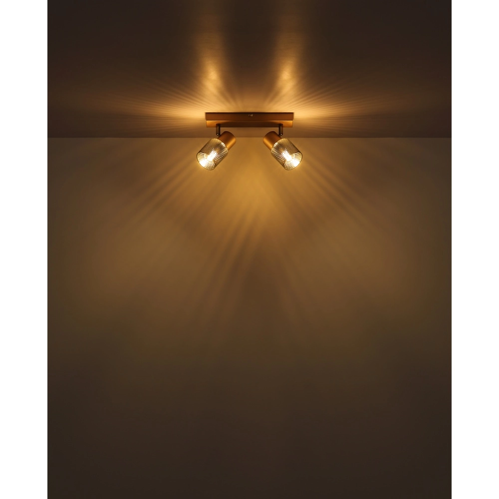 Plafondlamp Satella 2-lichts koffie bruin Globo 9007371474561
