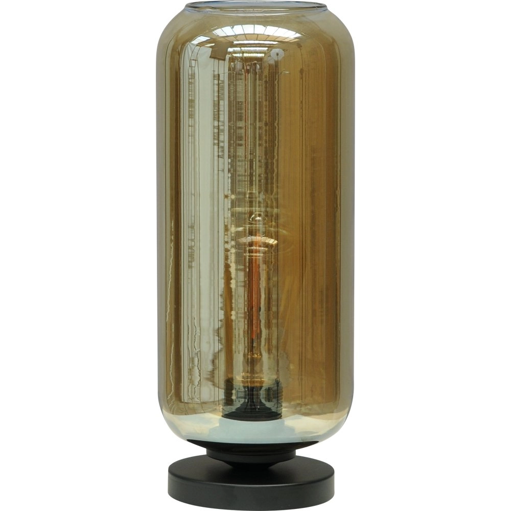 Tafellamp Quinto Smoke met smoke cilinderglas Masterlight 8718121216553