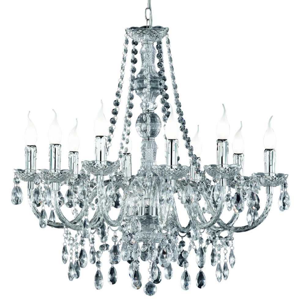 Lamp Luster Crystal 77cm 10-lichts met kristal Trio 4017807138825
