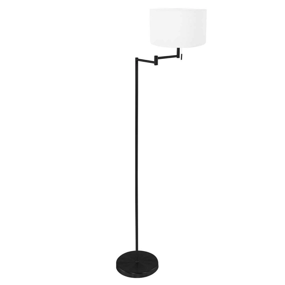 Vloerlamp Bella zwart met kap wit