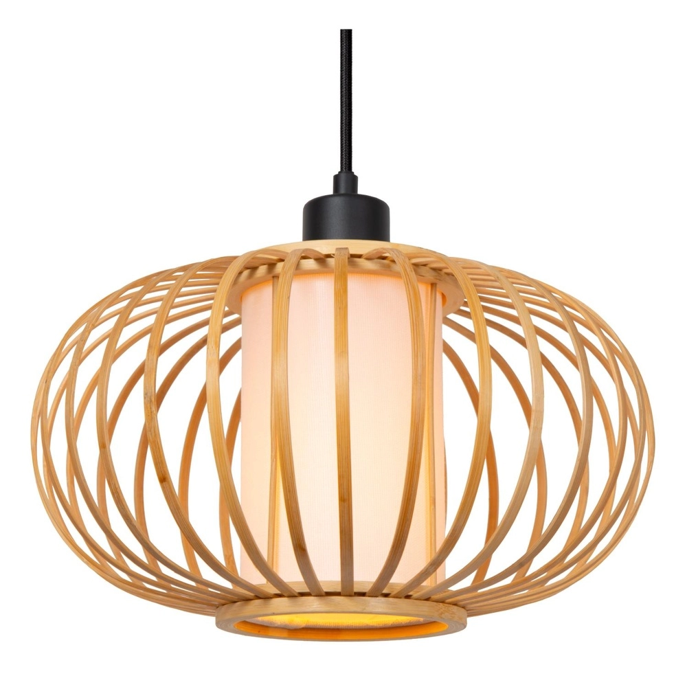 Hanglamp Thuline 3-lichts houtlook Lucide 5411212051790