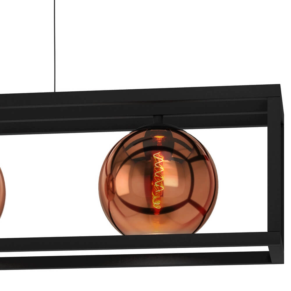 Eetkamer hanglamp Cordoba met roodkoper glas Stars of Light 9008606221448