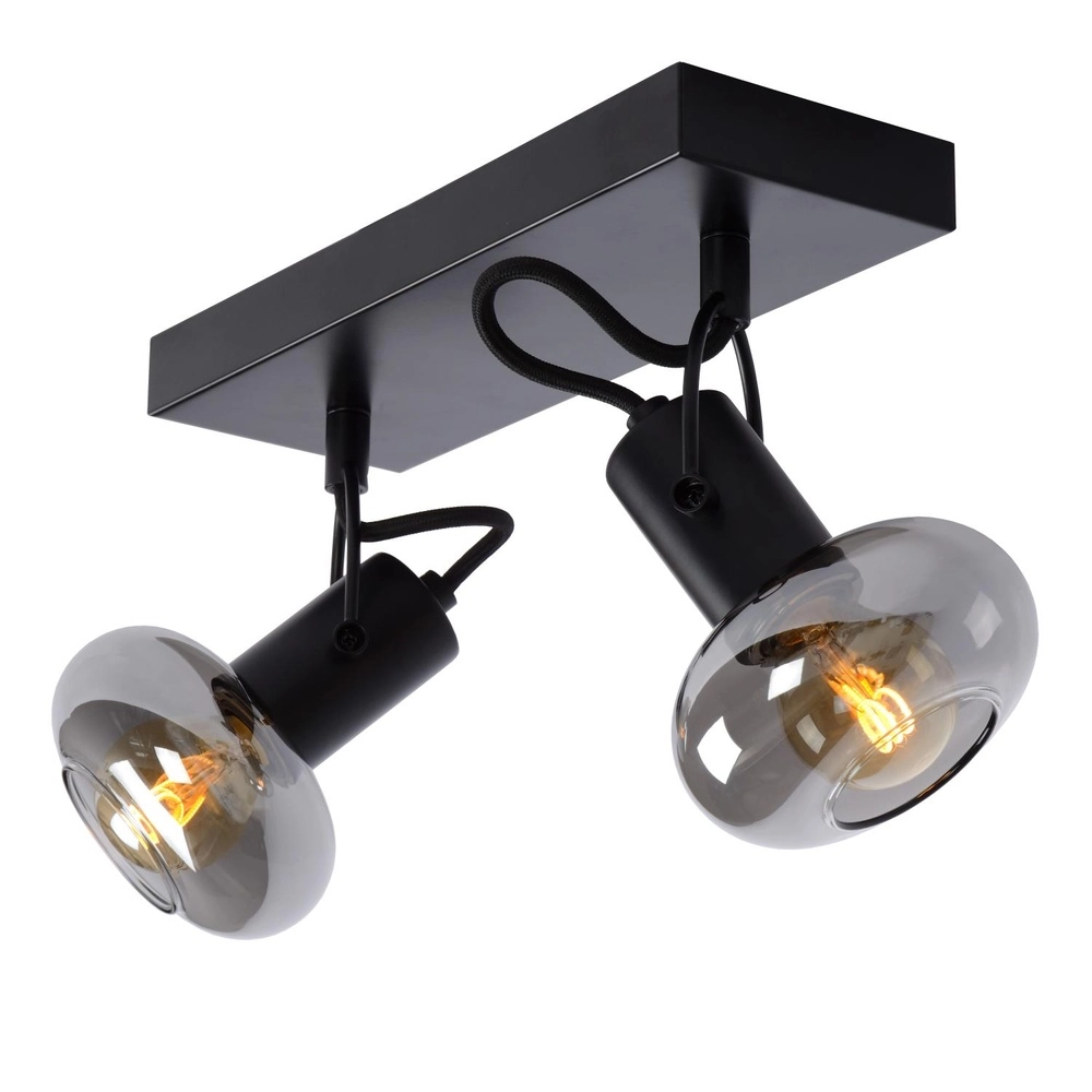 Plafondlamp Madee 2-lichts zwart Lucide 5411212176783