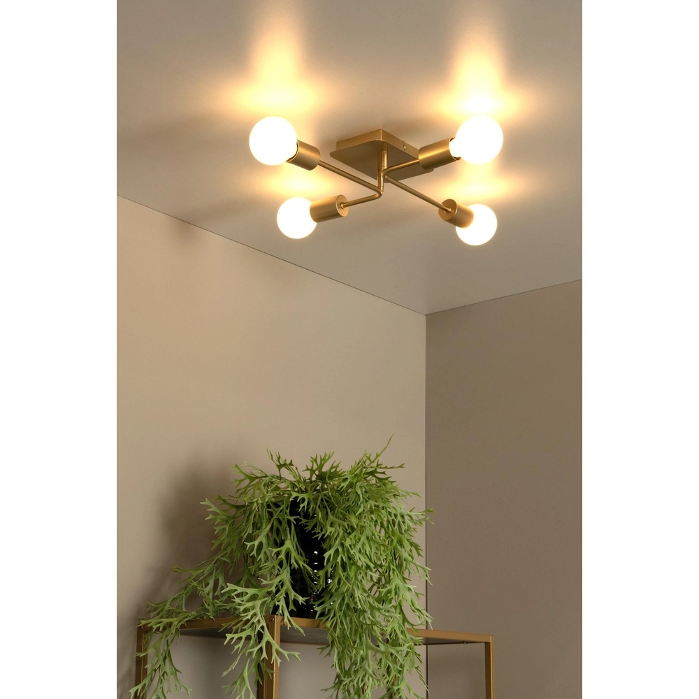 Plafondlamp Lester 4-lichts goud Lucide 5411212211736