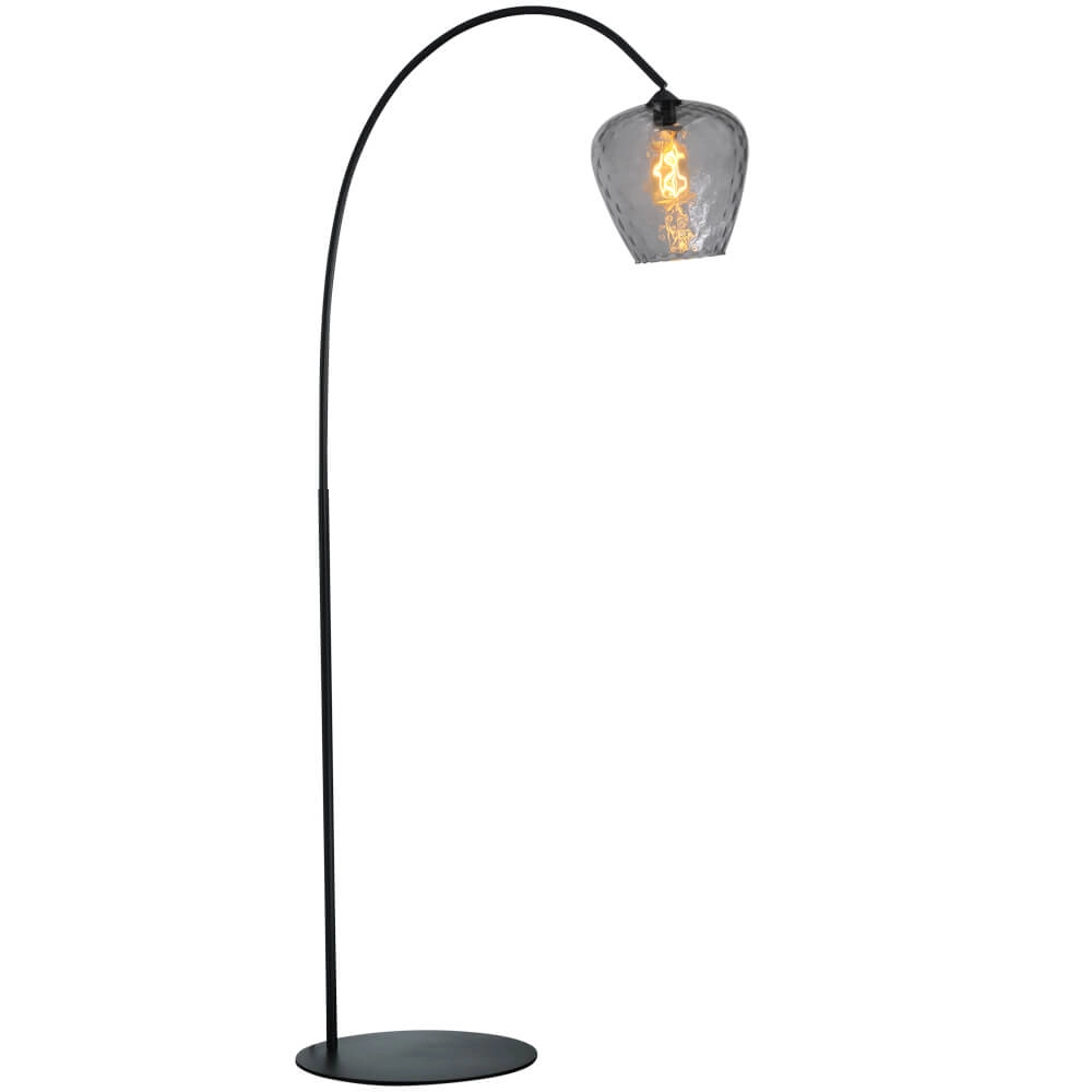 Booglamp Porto Diamond smoke glas - Ø 21cm