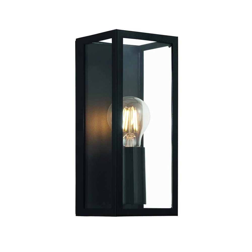 Strakke buitenlamp Alamonte 2 E27 - zwart