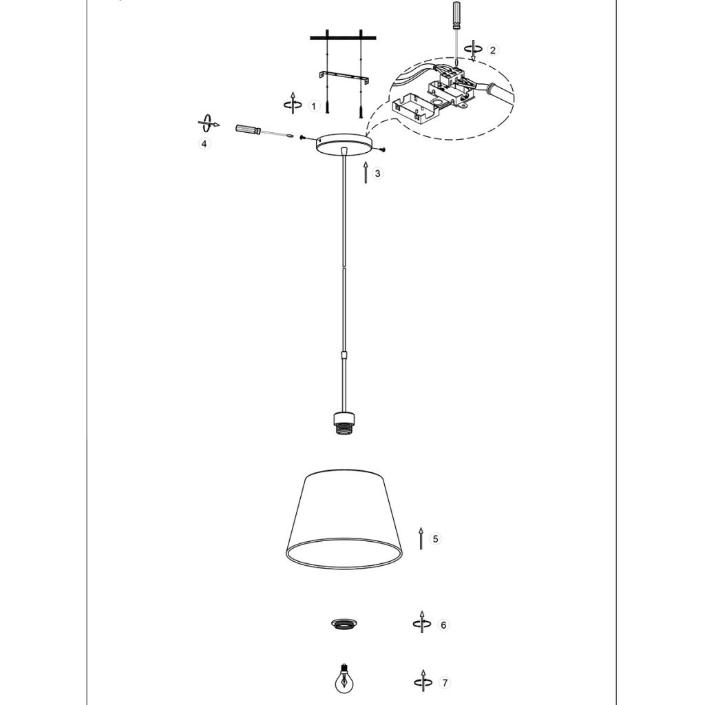 Hanglamp Vela Lino met zwarte kap Ø60cm Steinhauer 8712746182804