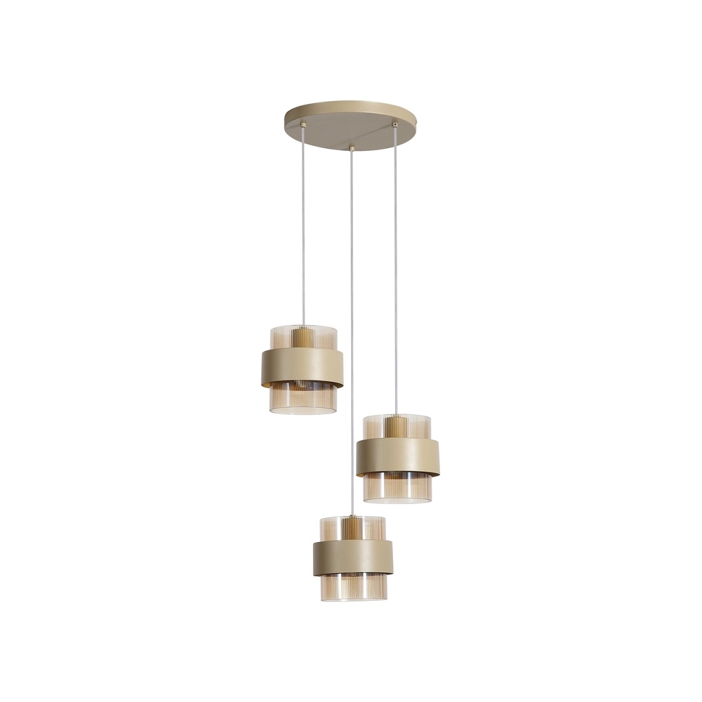 Hanglamp Royal 3-lichts zand bruin