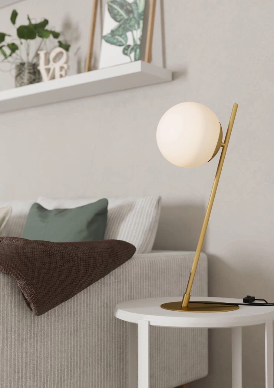 Tafellamp Rondo 4 goud met witte bol Eglo 9008606274444