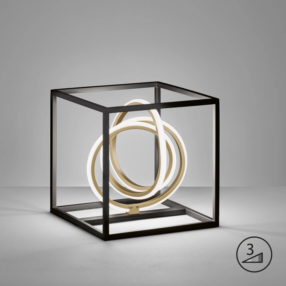 Design tafellamp Gisi zwart met goud Fischer & Honsel 4003694504133