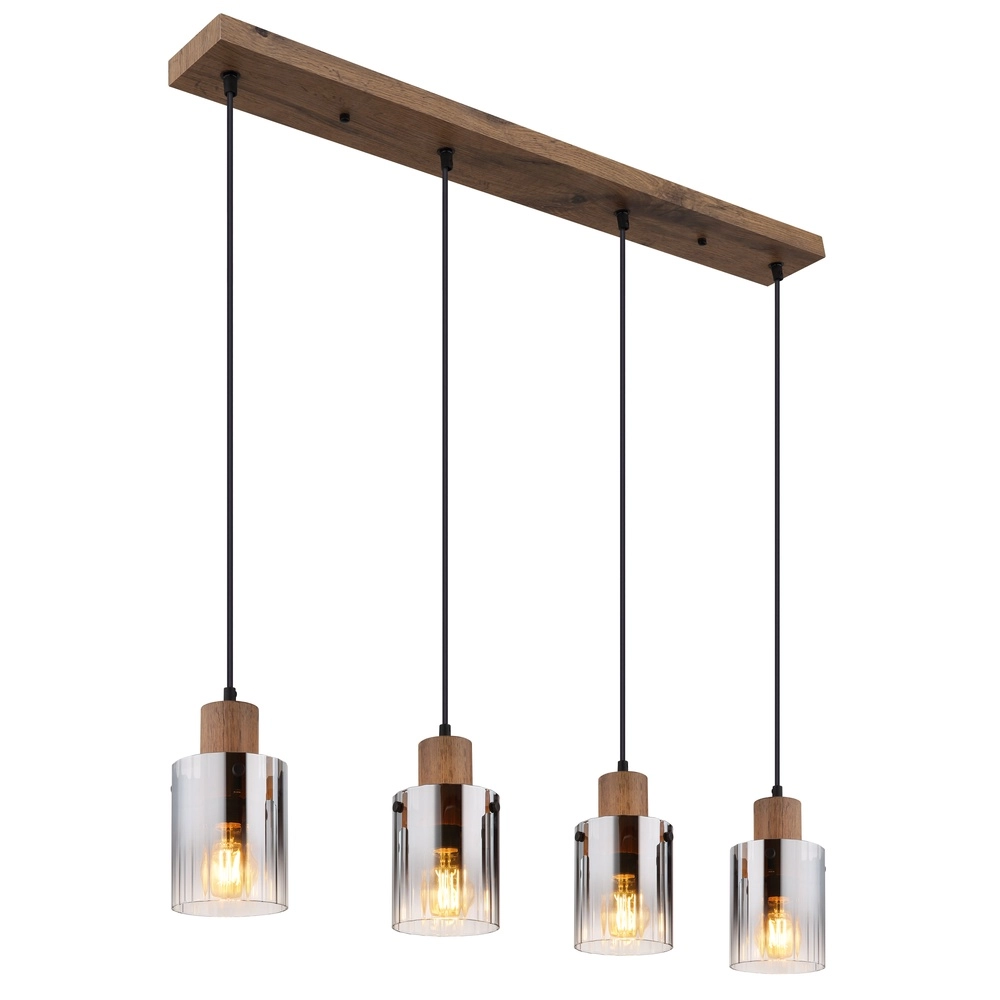 Hanglamp Underwood hout 4-lichts