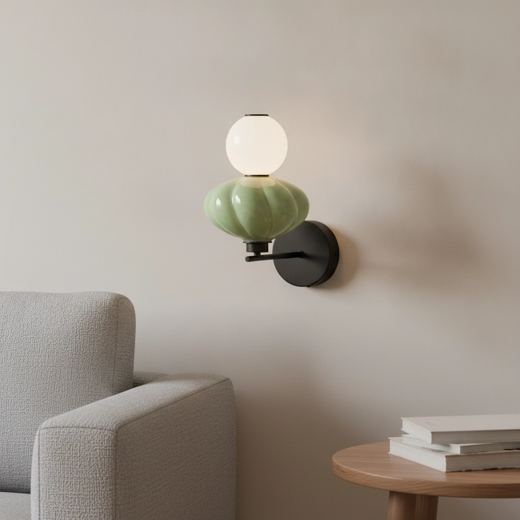 Wandlamp Oneta wit - groen