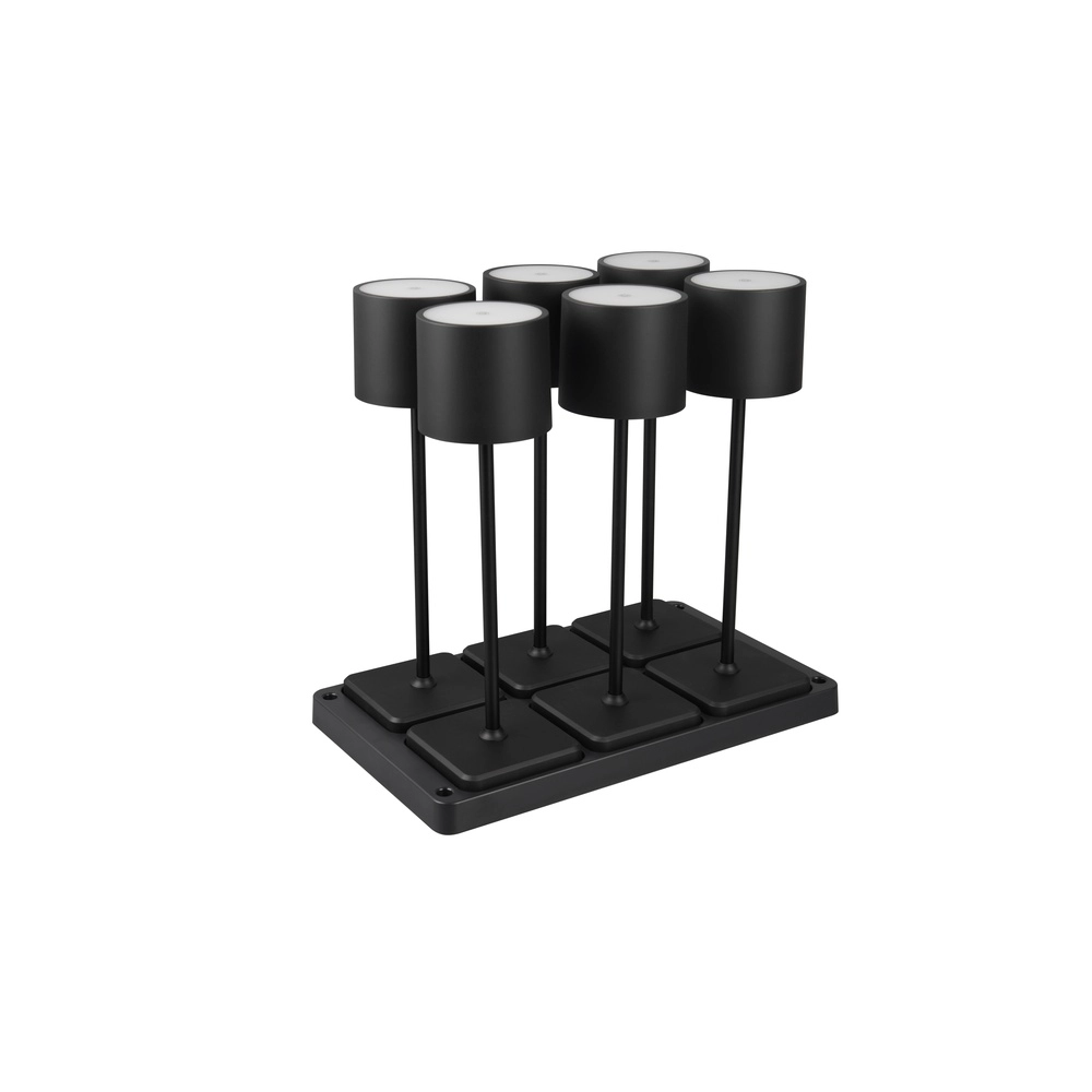 Set van 6 tafellampjes Fernandez zwart Trio 4017807601688