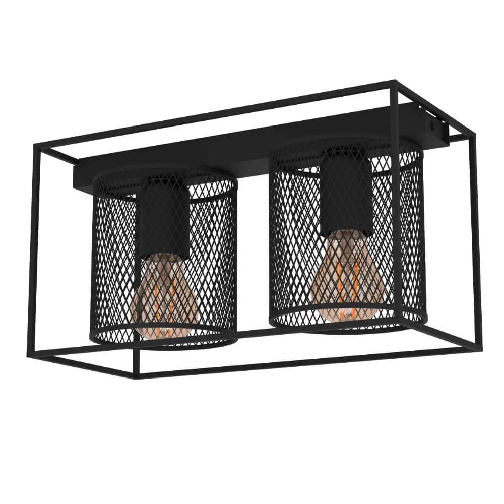 Landelijke plafondlamp Catterick 2x E27