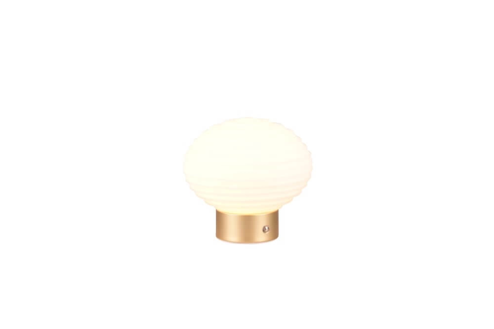 Oplaadbare tafellamp Earl goud met wit glas