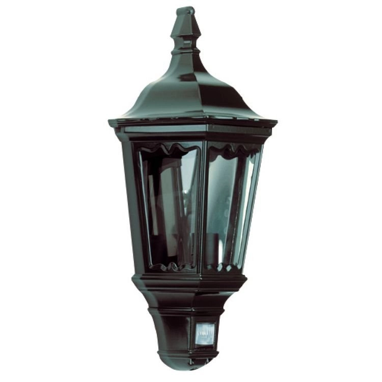 Schriklamp Ancona met bewegingssensor - zwart