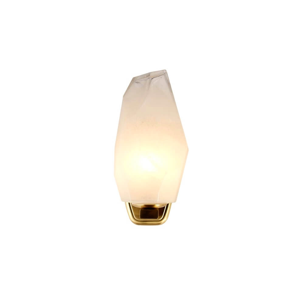 Wandlamp Rocky met wit glas