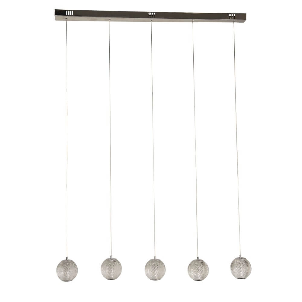 5-lichts hanglamp Allure chroom rechthoekig