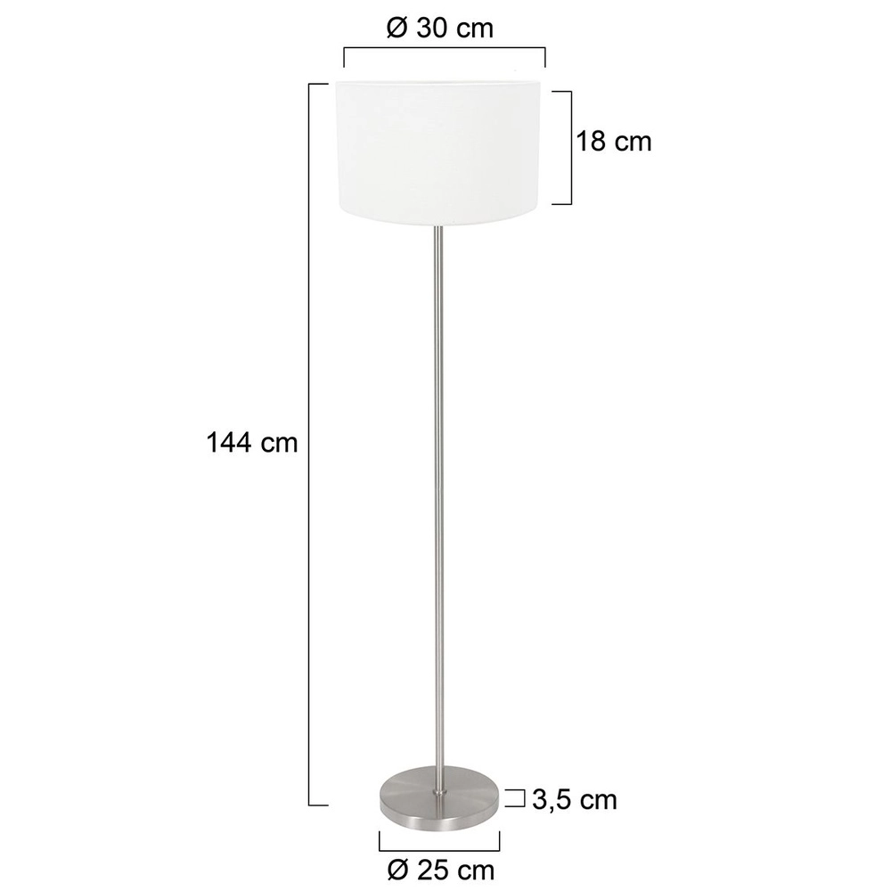 Vloerlamp Noor met kap wit Steinhauer 8712746182262