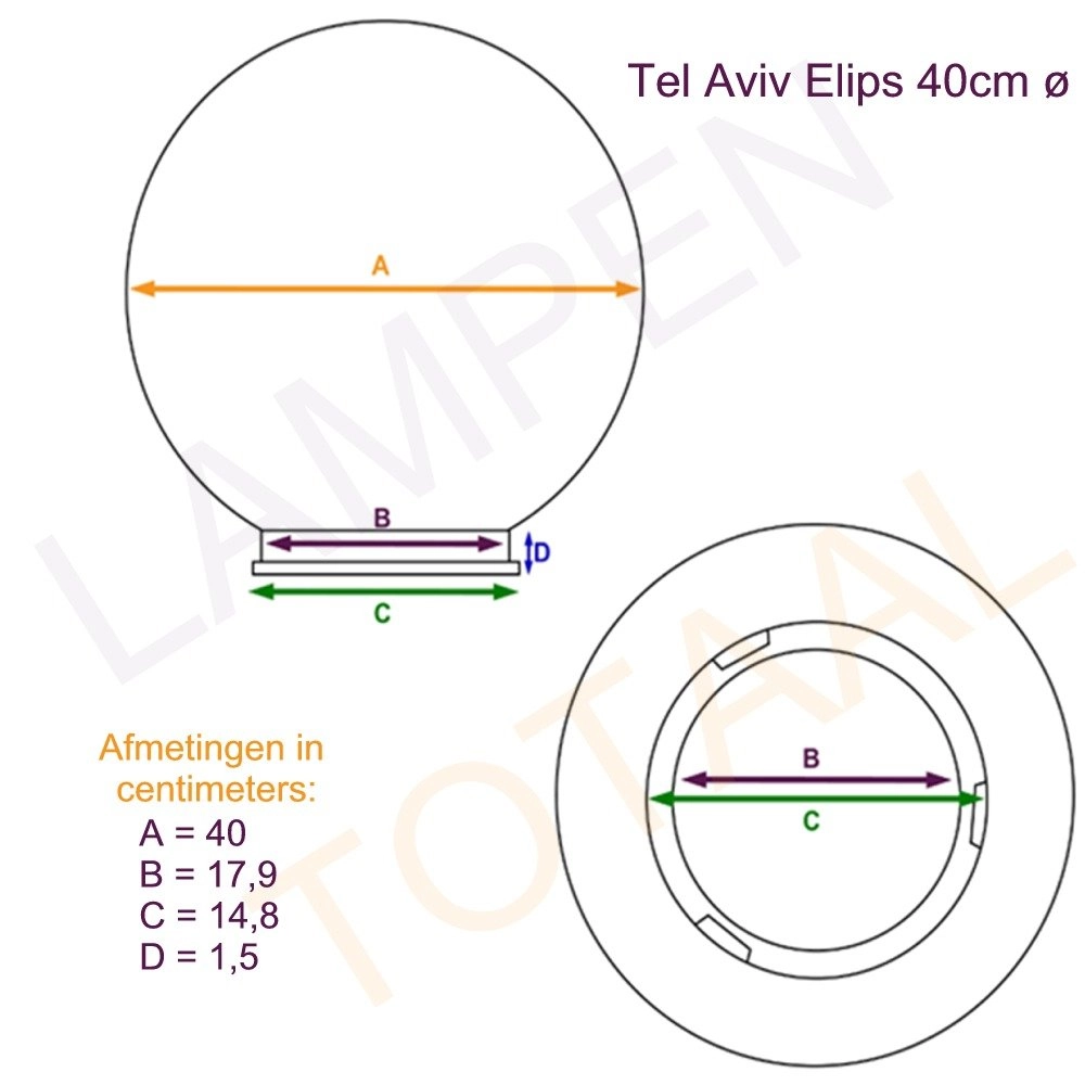 Bol lamp Tel Aviv Elips 40 elips helder KS verlichting 8714732380409