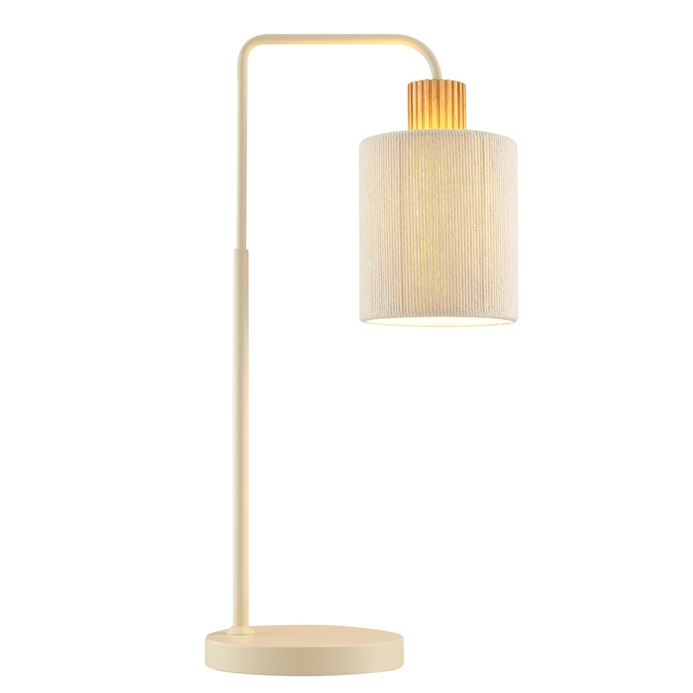 Tafellamp Arlo zand bruin met hout