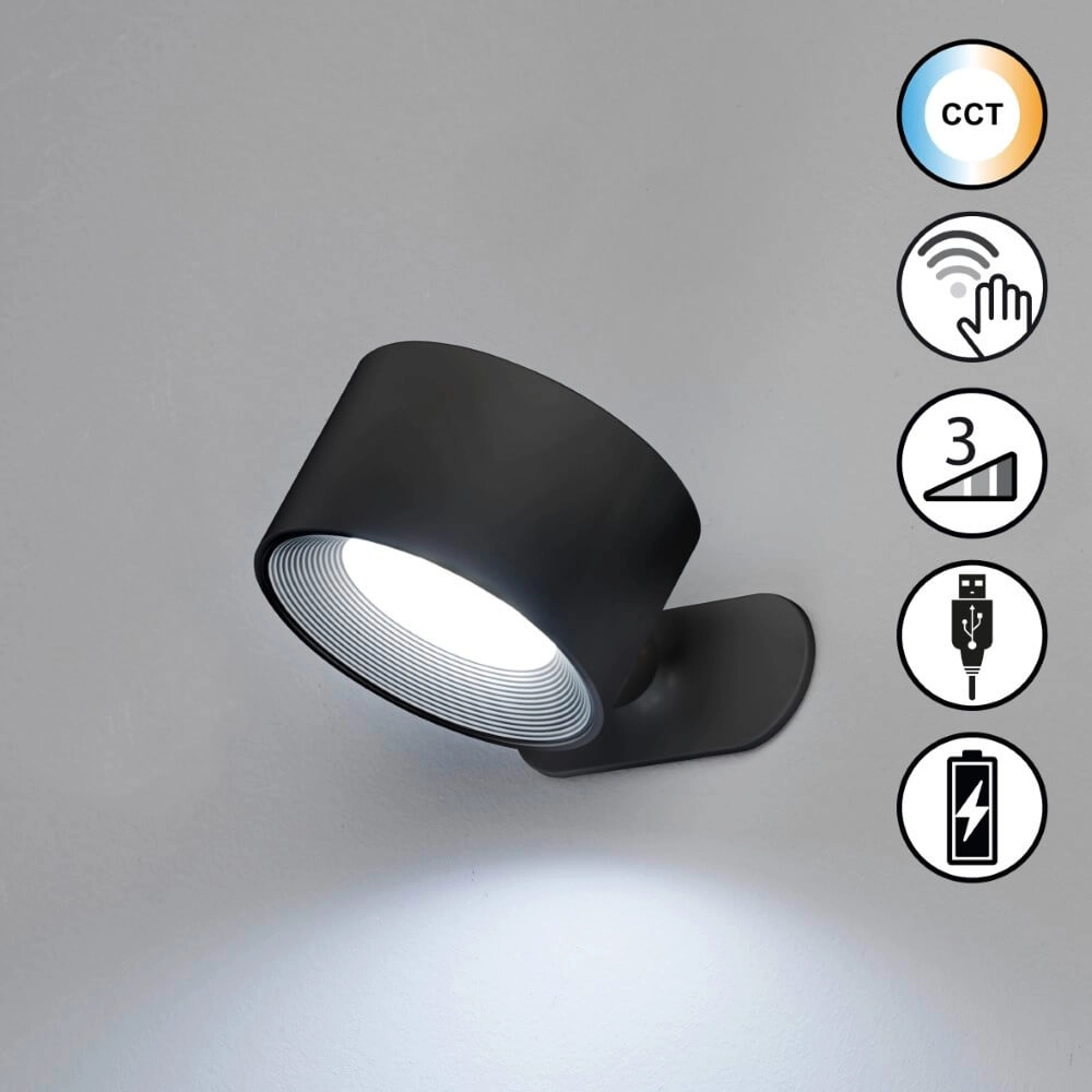 Design wandlamp Magnetics zwart Fischer & Honsel 4052231300486