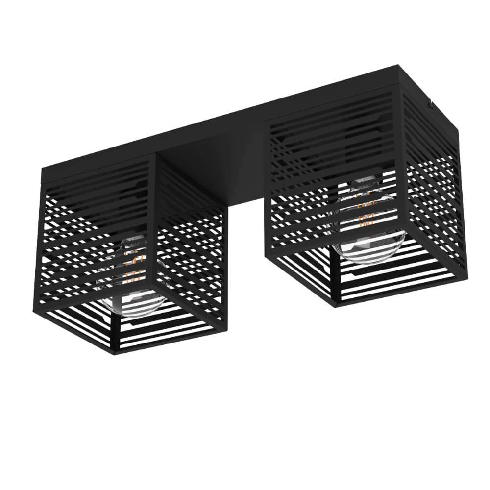 Plafondlamp Piedritas zwart - 2x E27