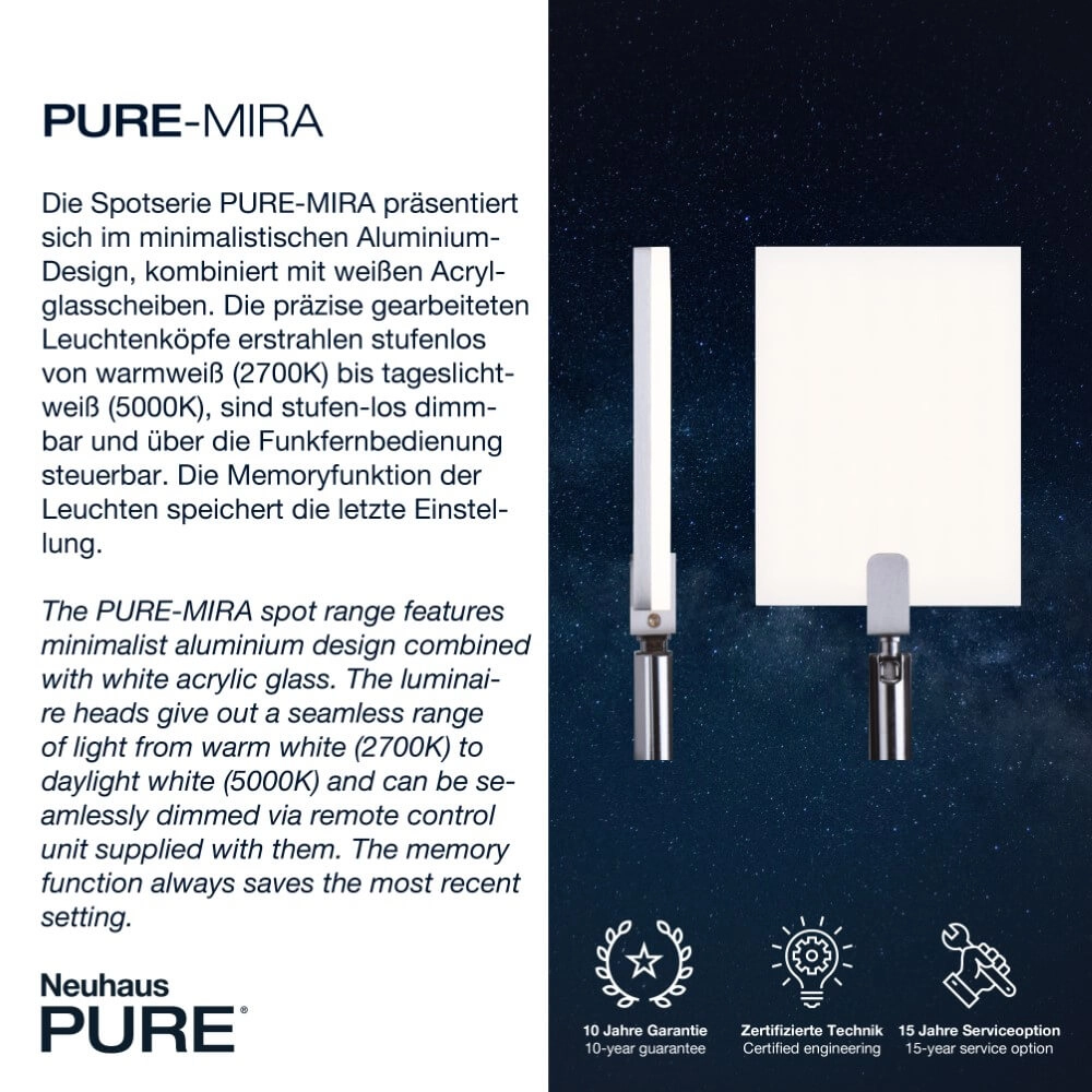 Design vloerlamp Pure Mira aluminium Paul Neuhaus 4012248365496