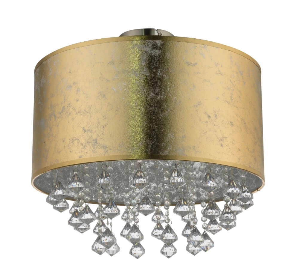 Gouden plafonnière Ø 40cm Amy met kristal Globo 9007371360970
