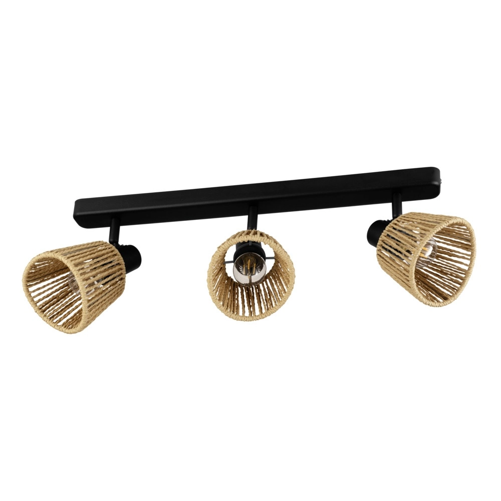 Plafondlamp Keelby rotan 3-lichts