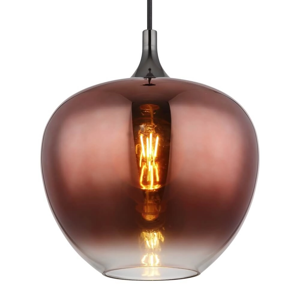 Zwarte hanglamp Maxy met rood glas Ø 29cm Globo 9007371453979