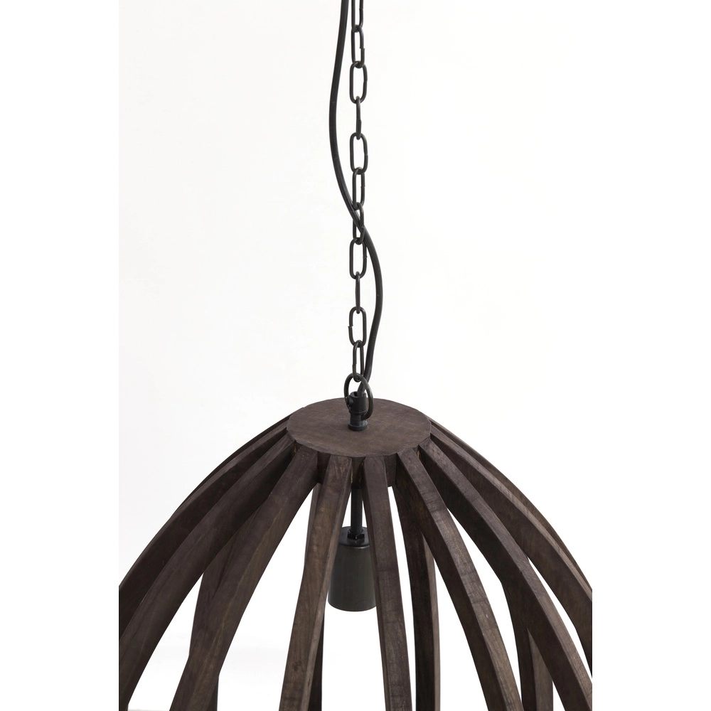 Houten hanglamp Barsia Ø 40cm - walnoot kleur Light & Living 8717807701031